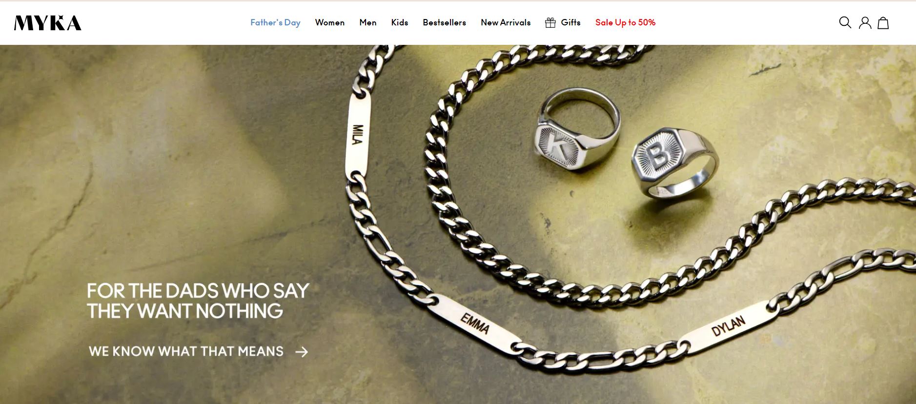 Top Shopify jewelry stores: Myka