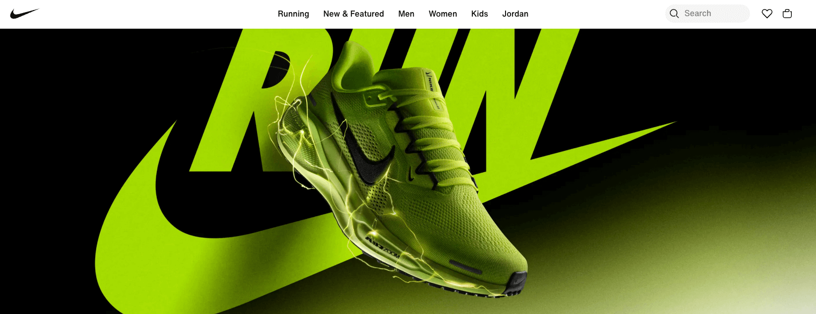 Nike homepage