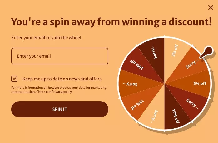 Omnisend wheel of fortune