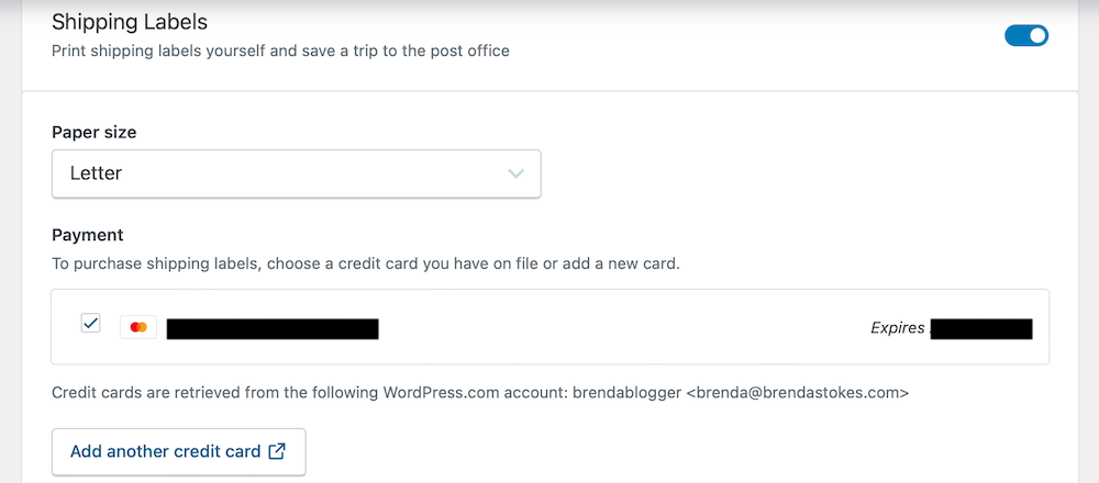 Generating shipping labels with WooCommerce Shipping plugin