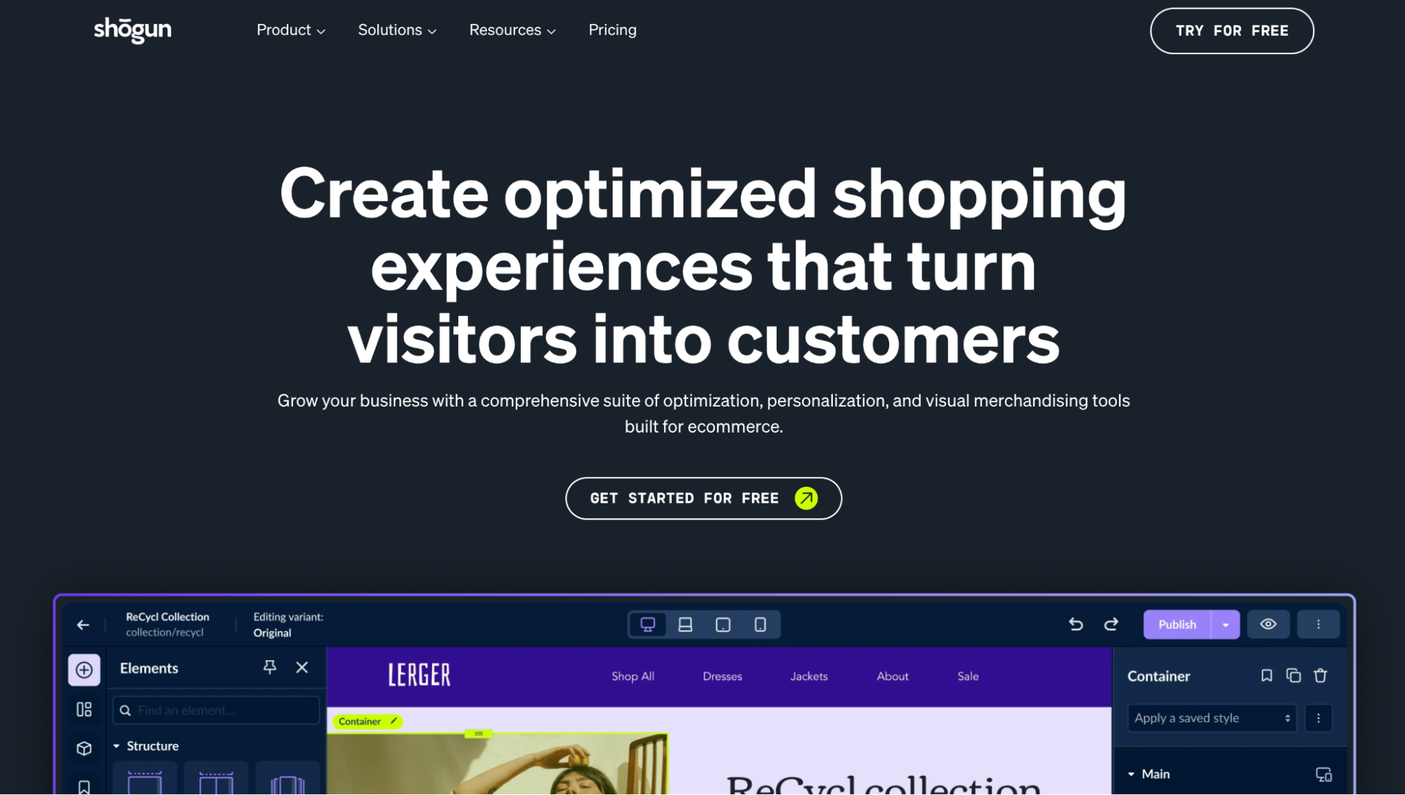 Best BigCommerce apps for merchandising: Shogun page builder