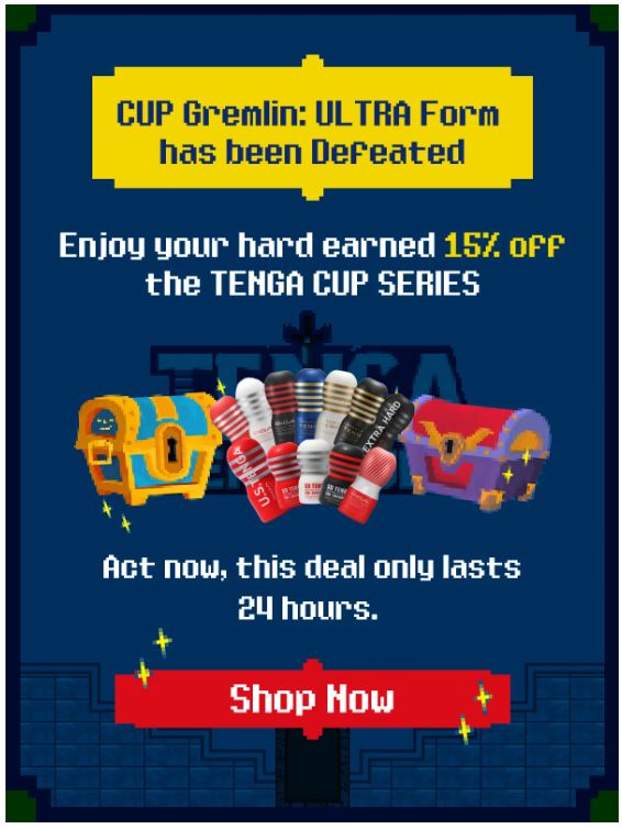 20 best flash sale email examples: TENGA