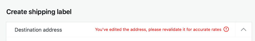 Generating shipping labels with WooCommerce Shipping plugin: verifying the address