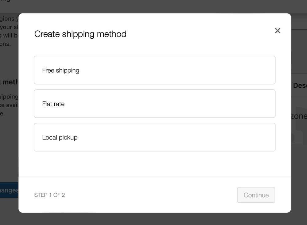 WooCommerce shipping labels: shipping method