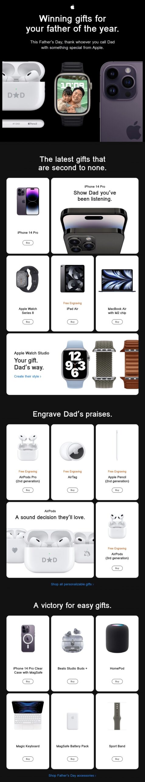 father's day email examples: Apple