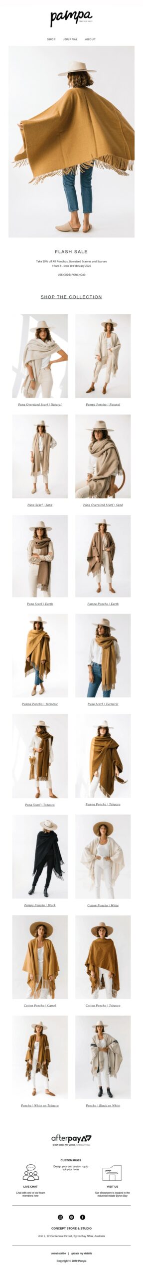 20 best flash sale email examples: PAMPA