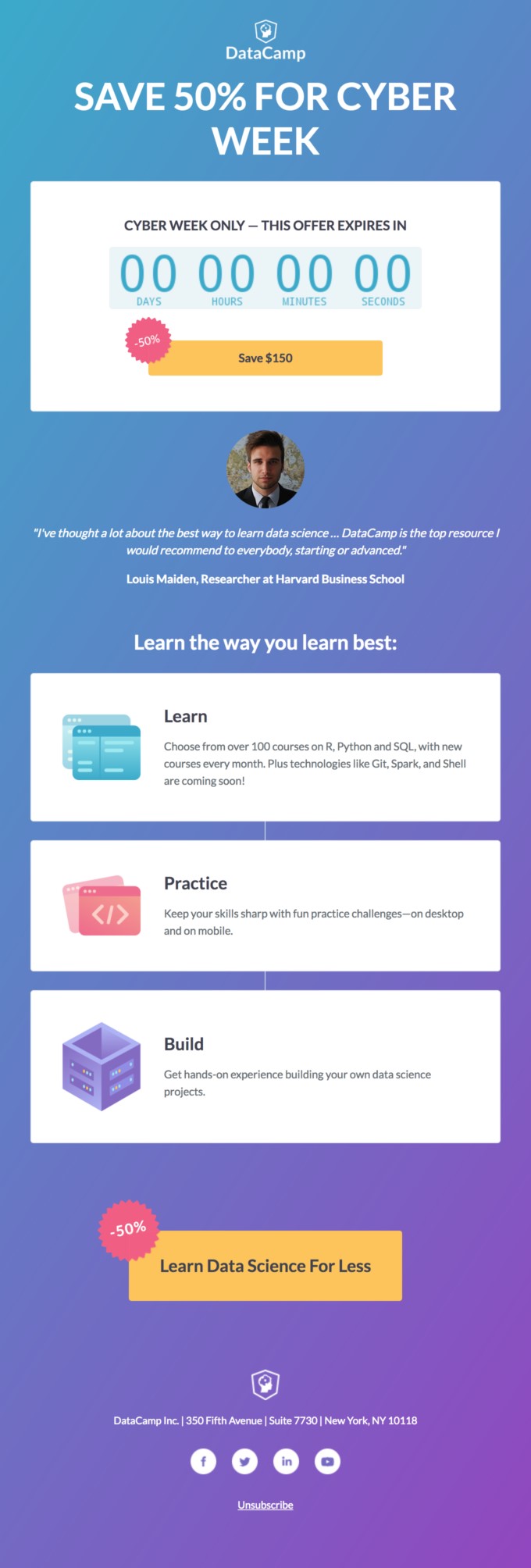 20 best flash sale email examples: DataCamp