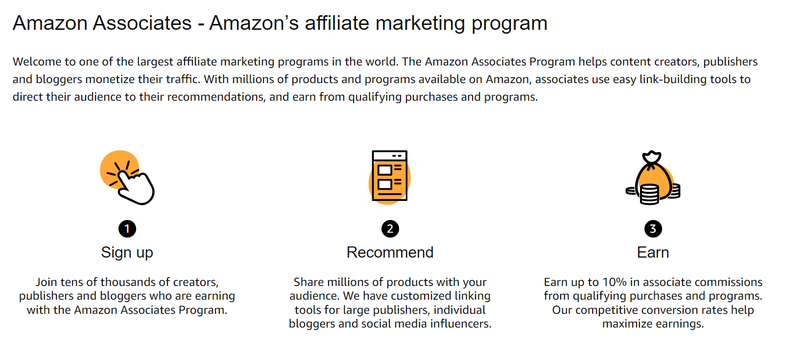 6 main promotional marketing strategies: affiliate marketing example from Amazon