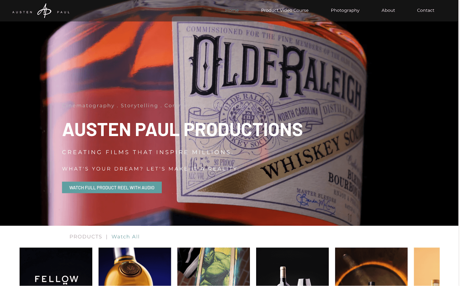 Best filmmaker portfolio website examples: Austen Paul
