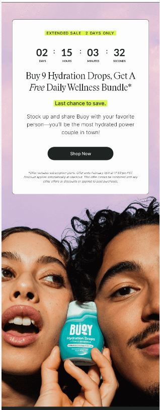 5 best countdown timer in email example from Buoy