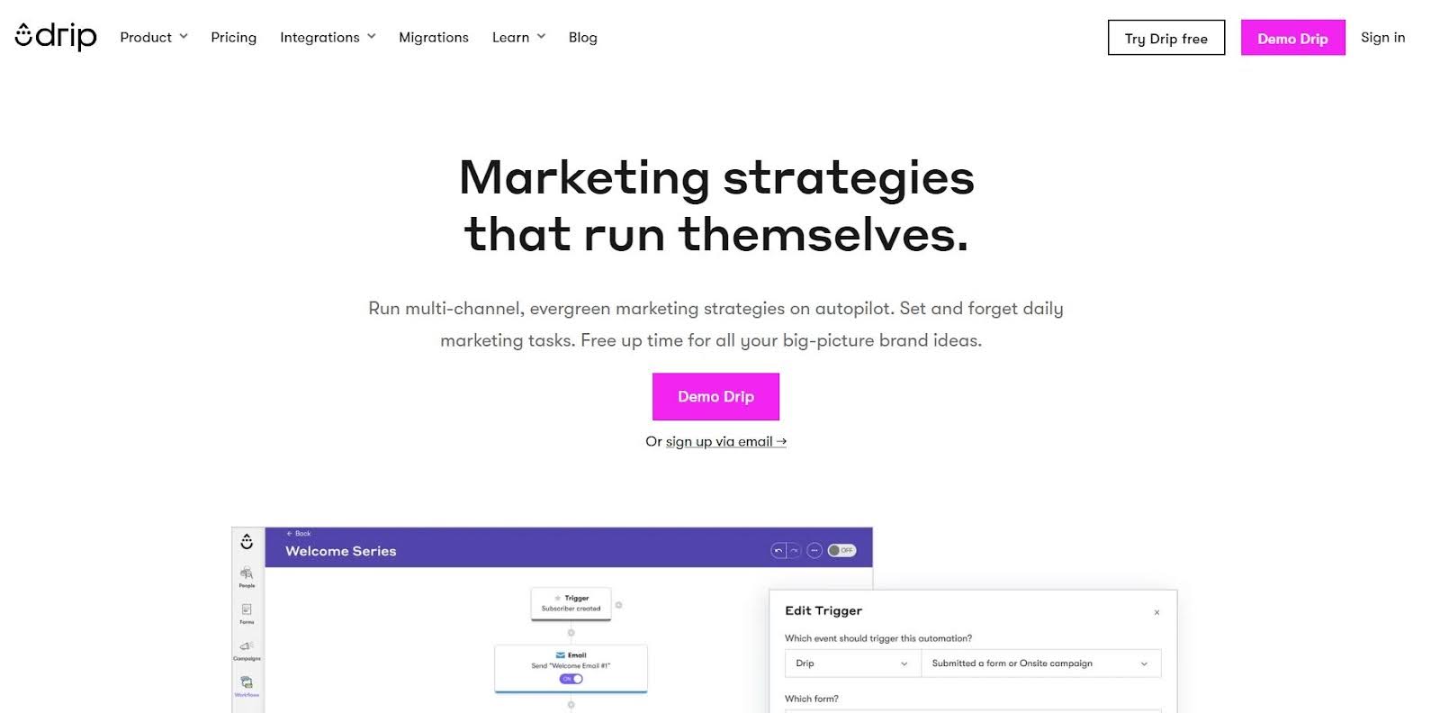 best marketing automation software: Drip
