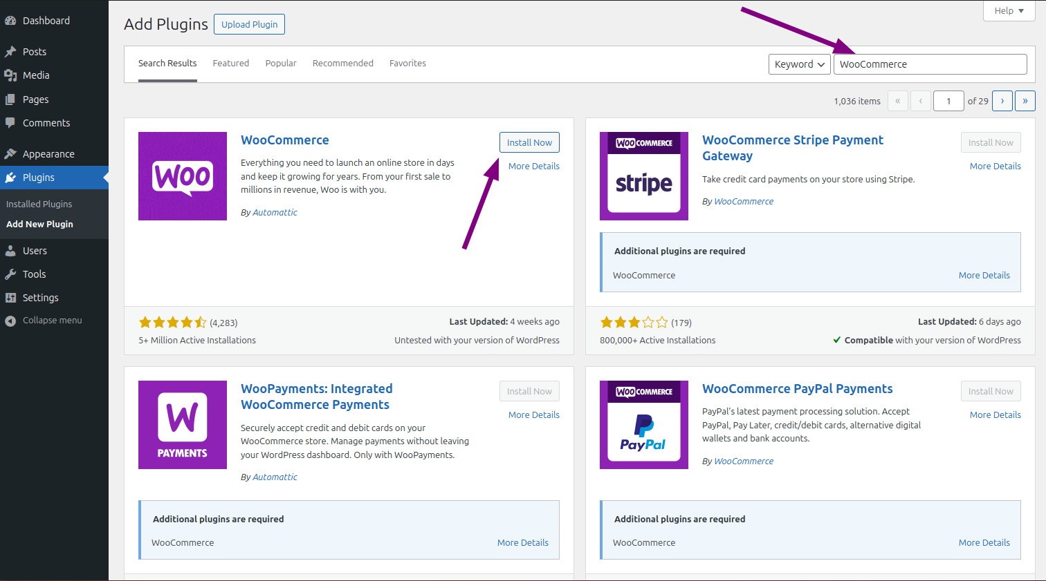 Setting up WooCommerce