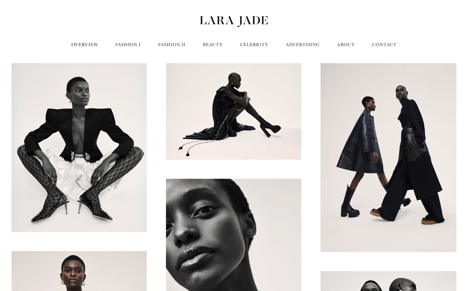 Best photographer portfolio website examples: Lara Jade
