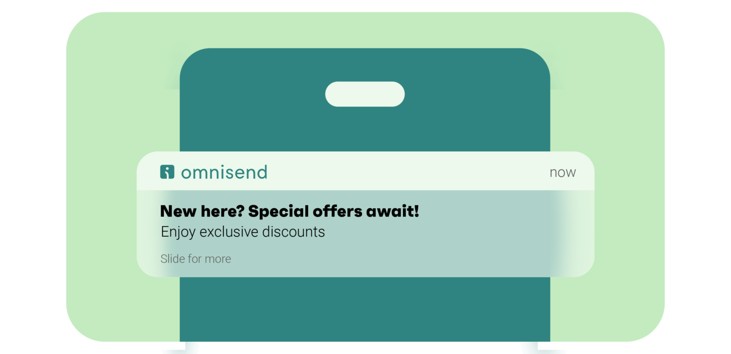 an example of a push notification -welcome discount