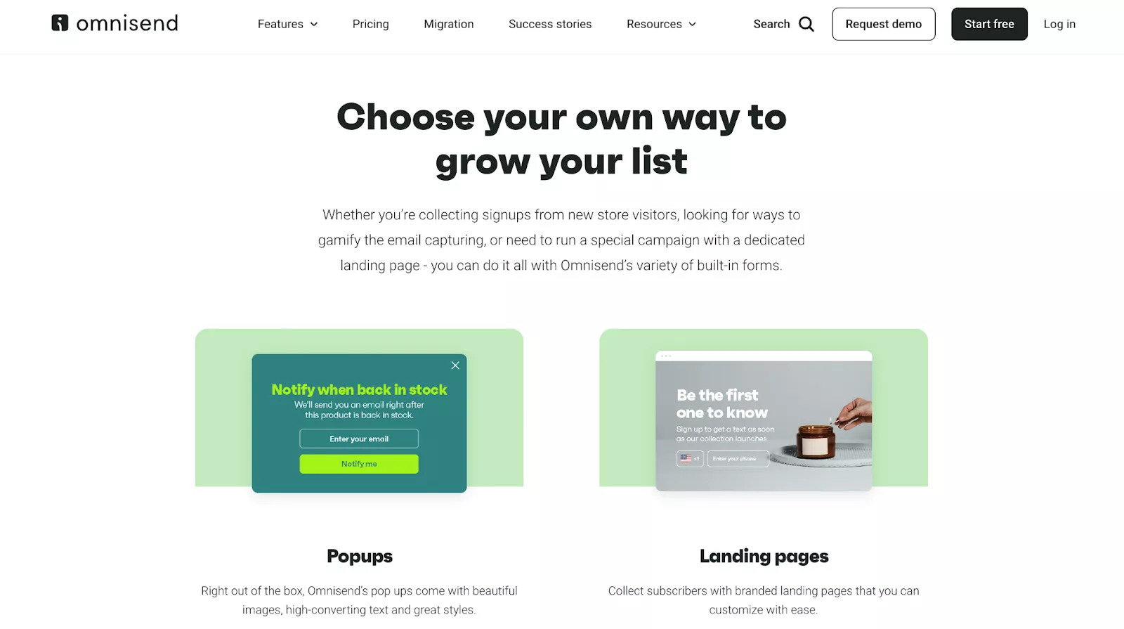Best email capture software: Omnisend