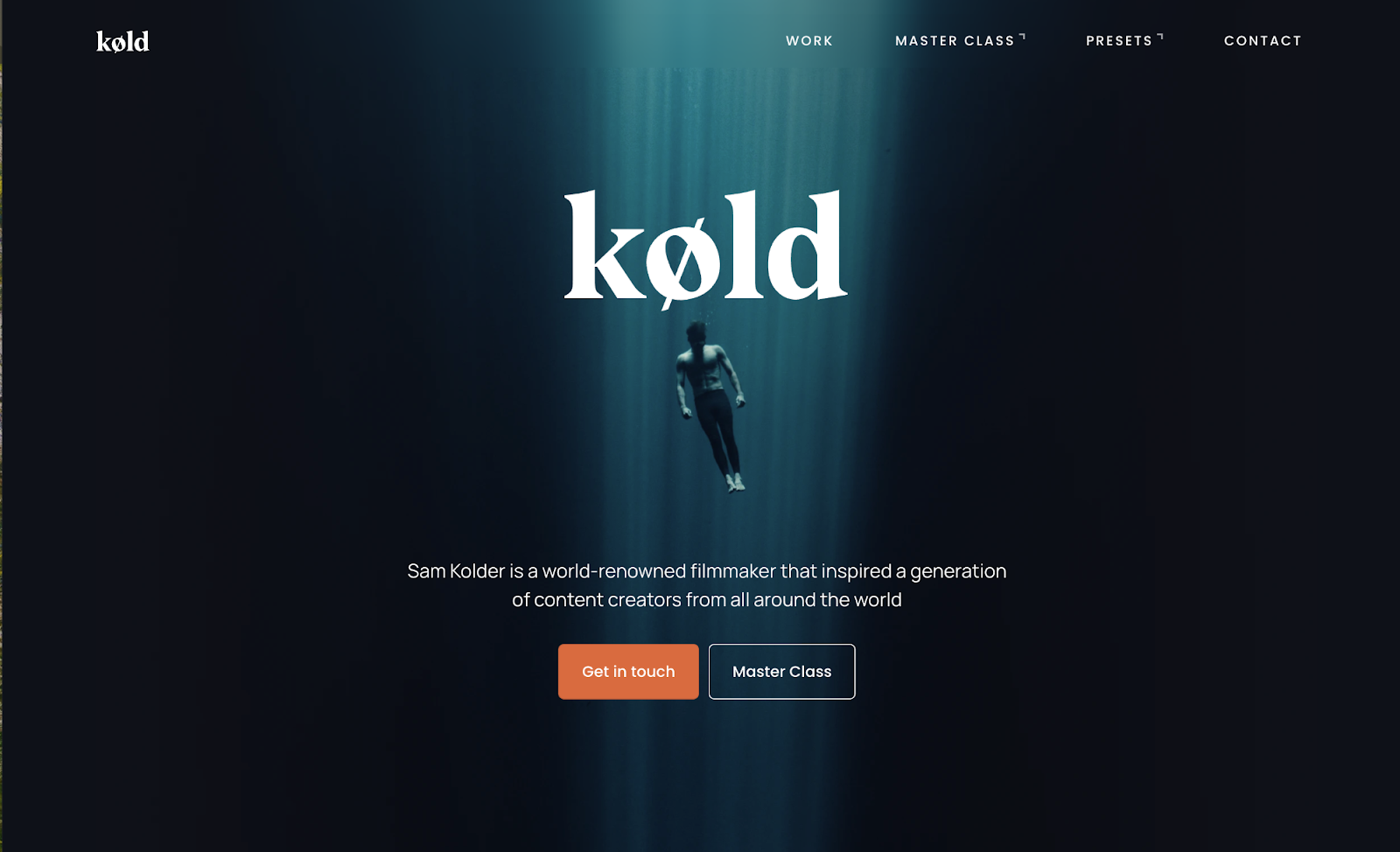 Best filmmaker portfolio website examples: Sman Kolder