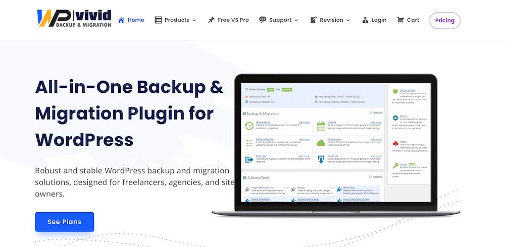 top seven WordPress backup plugin options: WPvivid