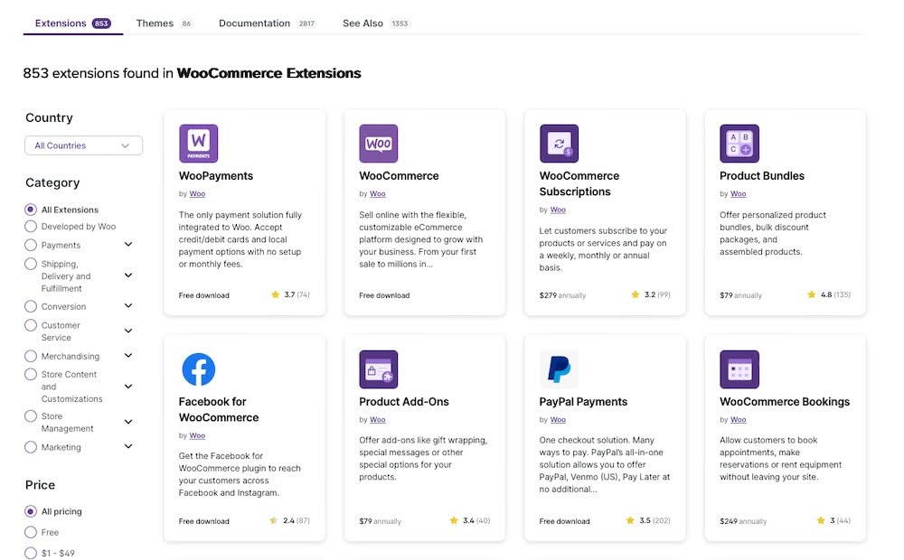 Other essential tools for WordPress sites: ecommerce tools example from WooCommerce