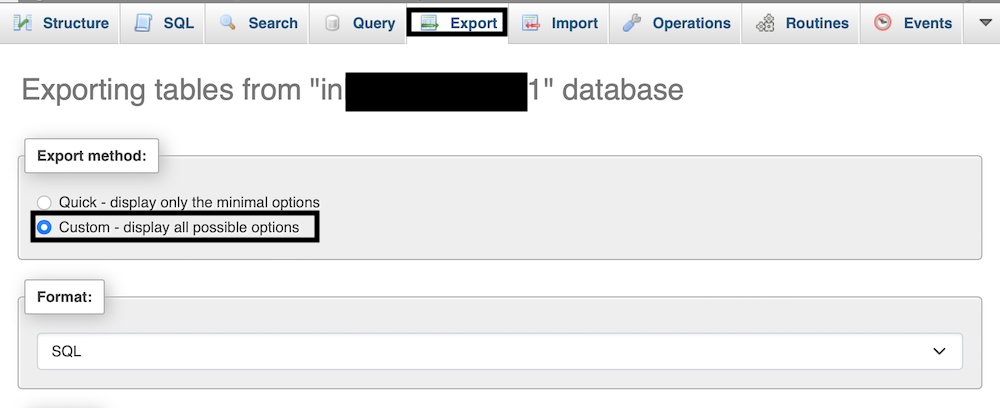 How to make a WordPress backup: exporting database