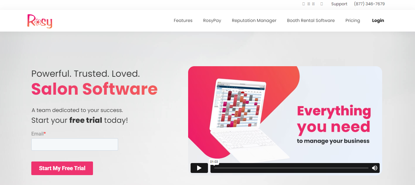 28 best salon marketing tools: Rosy Salon Software