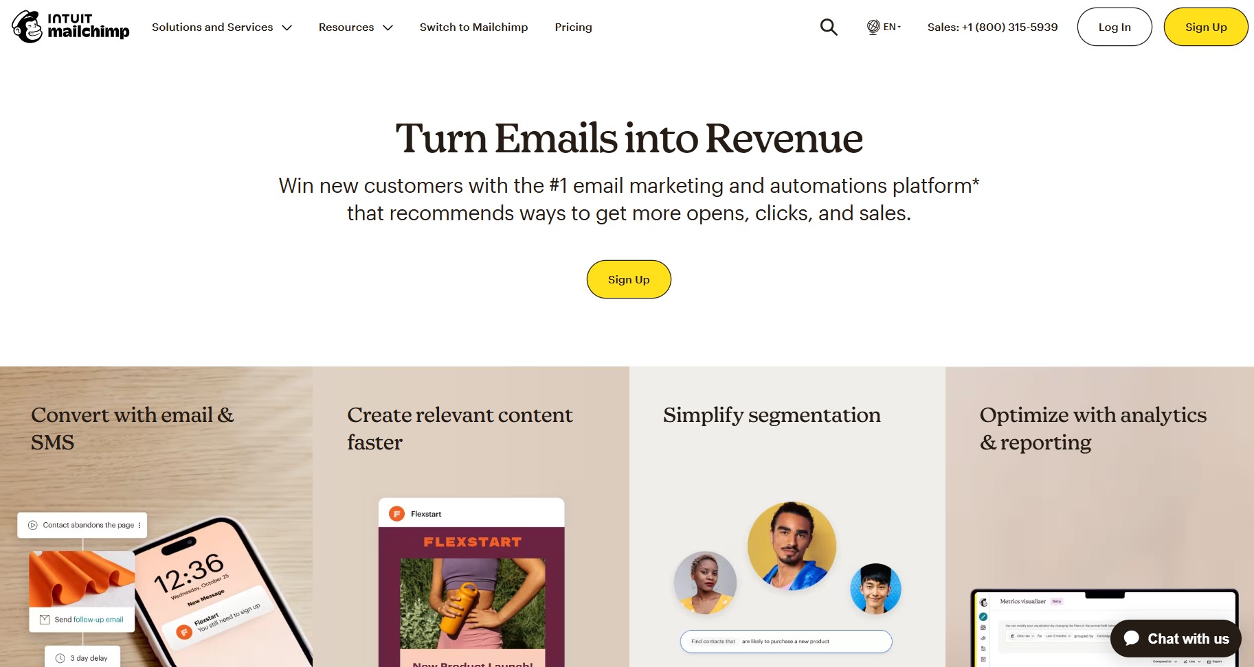 Shopify Email alternatives: Mailchimp homepage