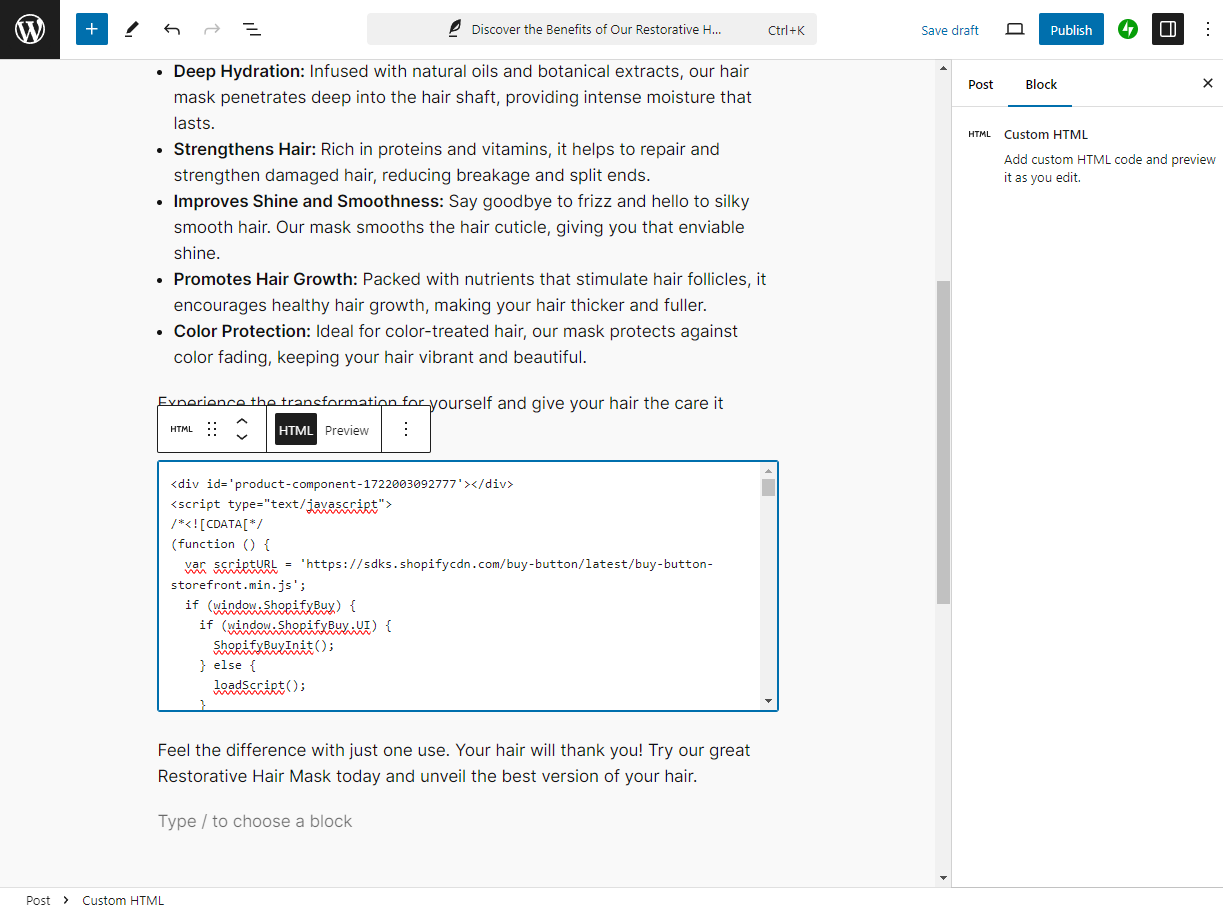 How to Integrate Shopify for WordPress: adding buy button to wordpress