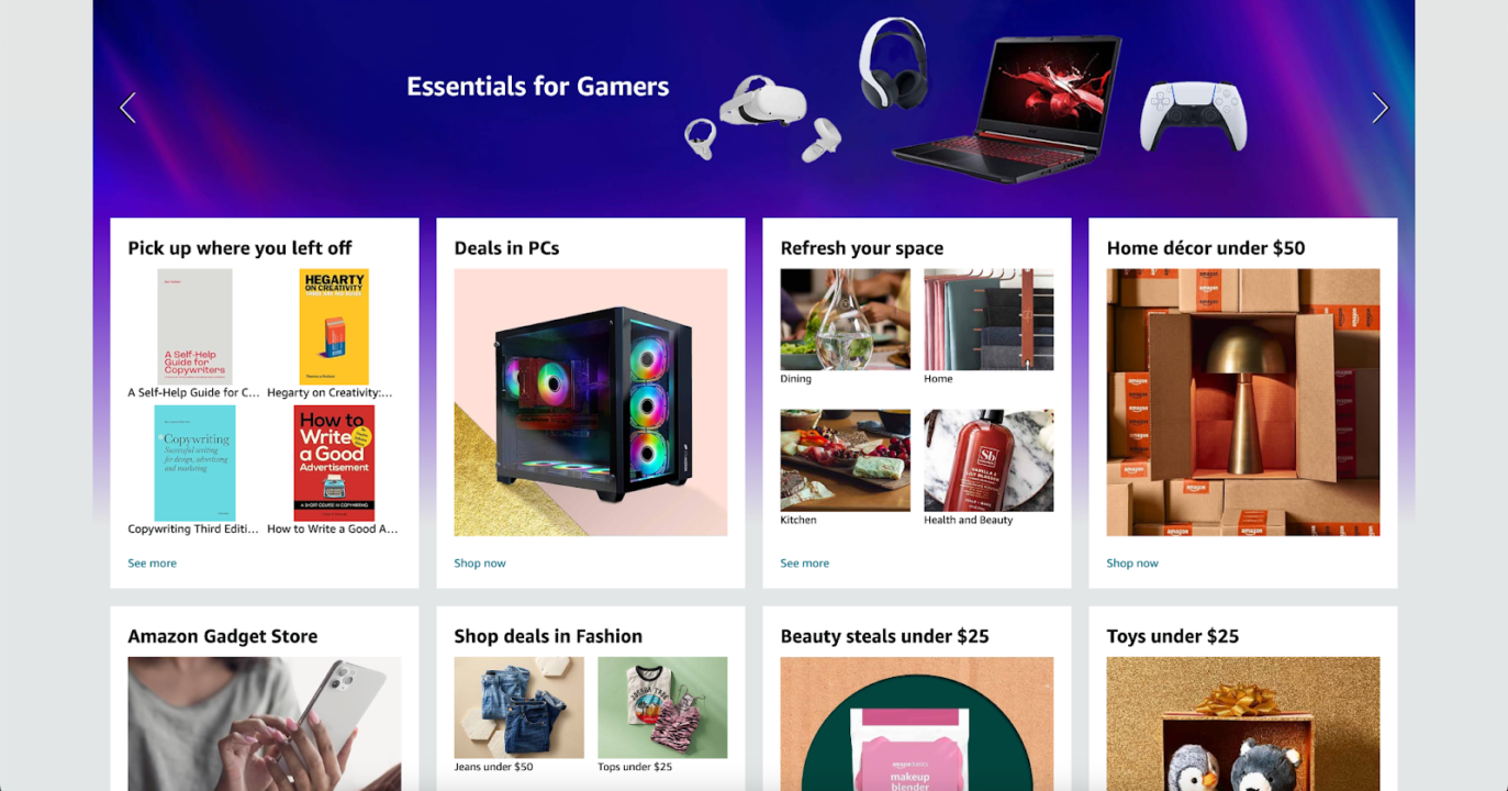 Personalization for landing page optimization from Amazon