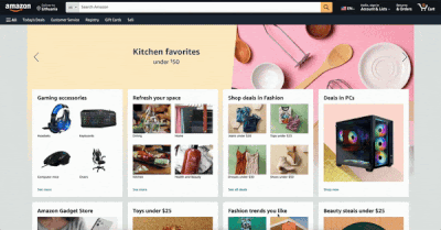 Fast time load for landing page optimization from Amazon