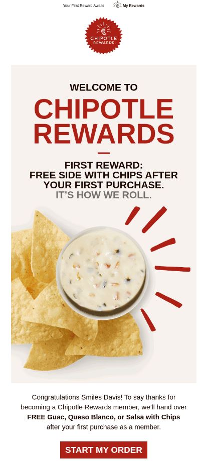 Restaurant email marketing: chipotle email