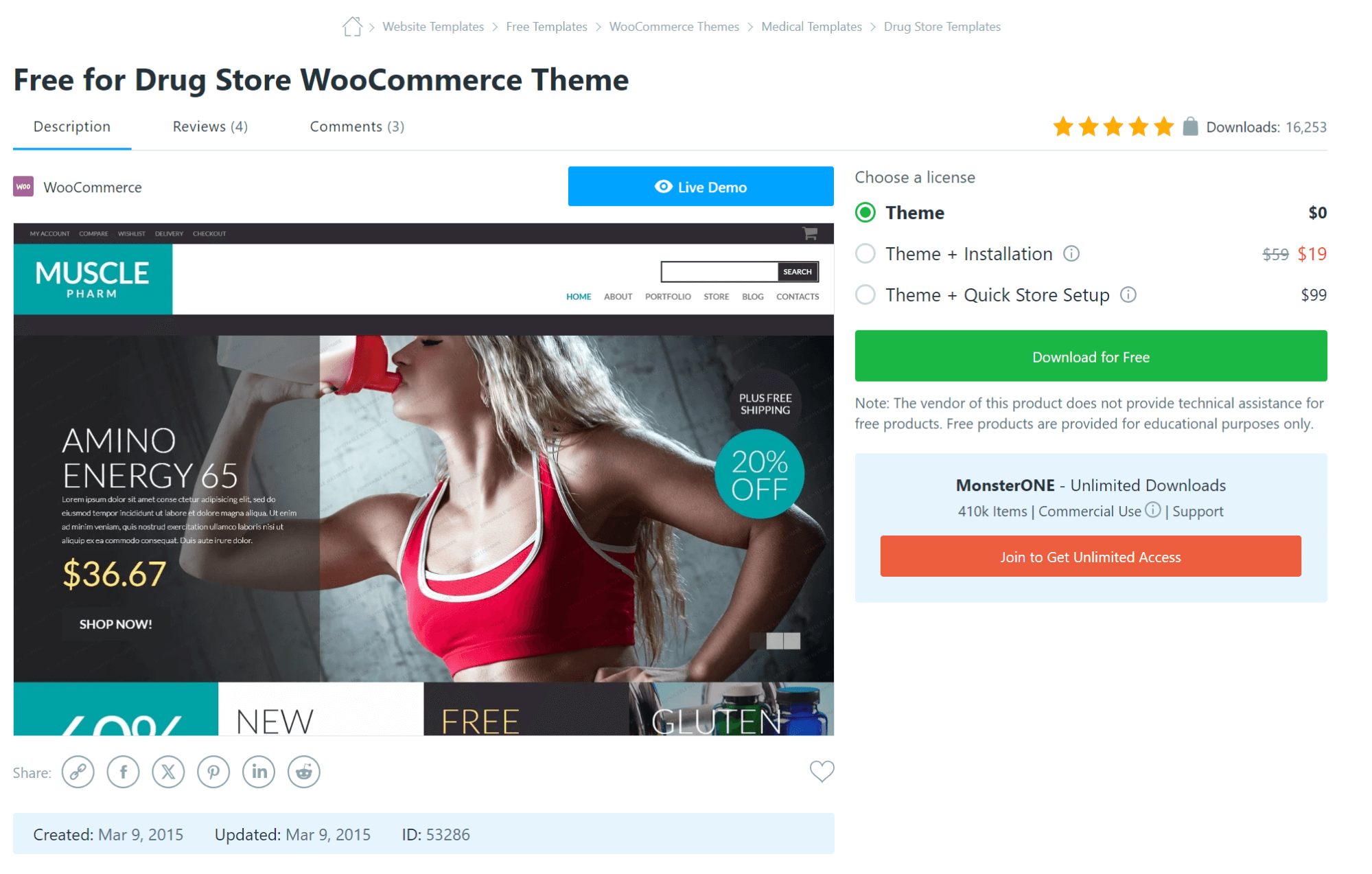 best WooCommerce themes: free drug store theme