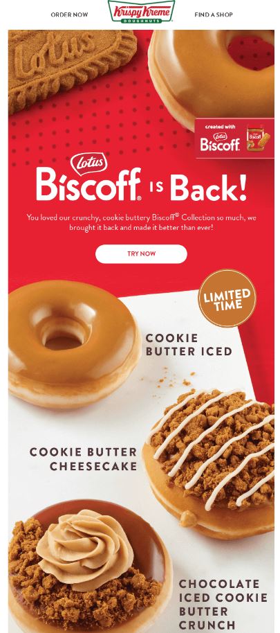 Restaurant email marketing: krispy kreme email