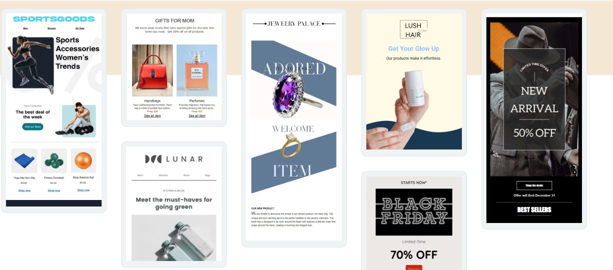 email templates from Omnisend