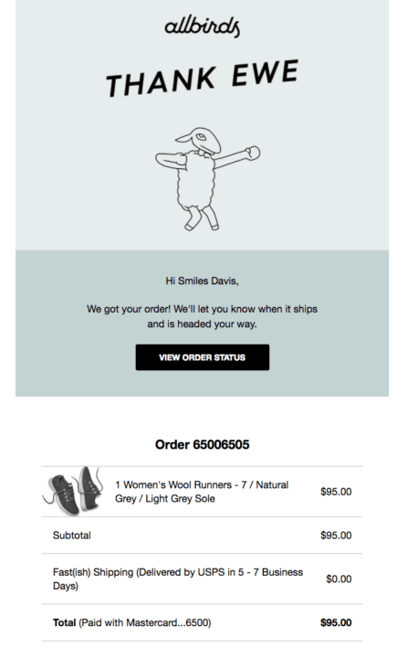 Email must-haves for online stores: order confirmation email