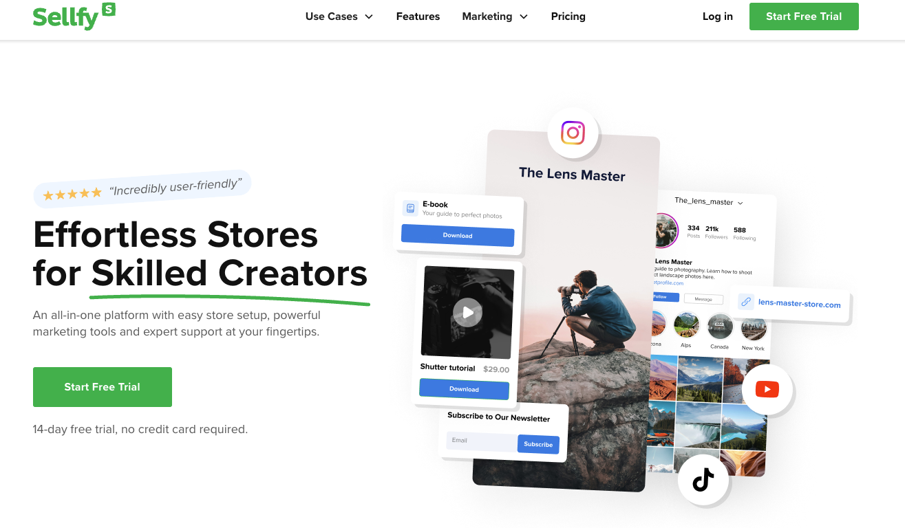 sellfy homepage
