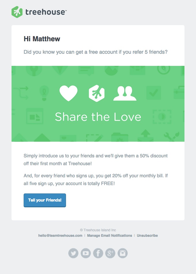 Best email marketing campaign examples: treehouse