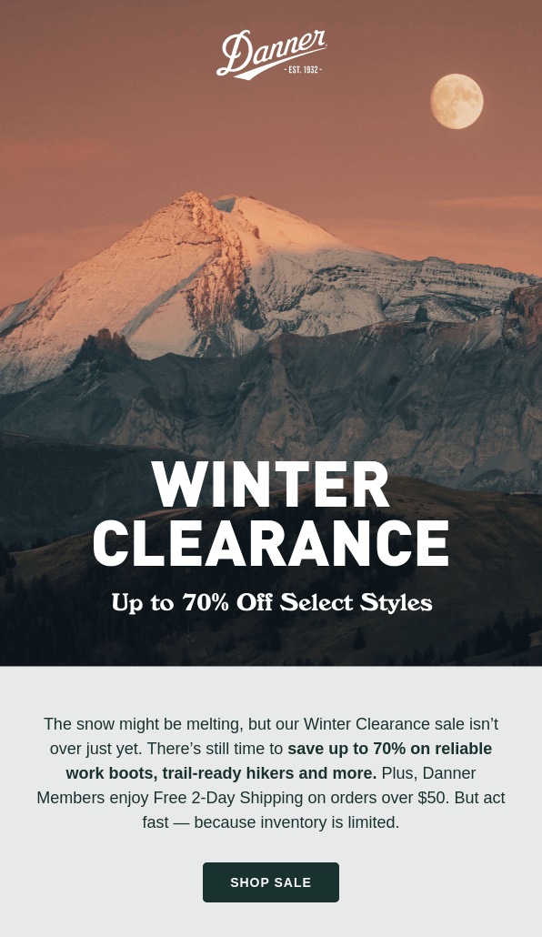 winter newsletter ideas: Danner