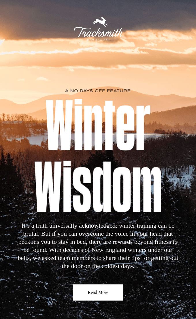 winter newsletter: Tracksmith