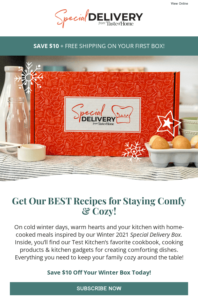 winter newsletter ideas: discount
