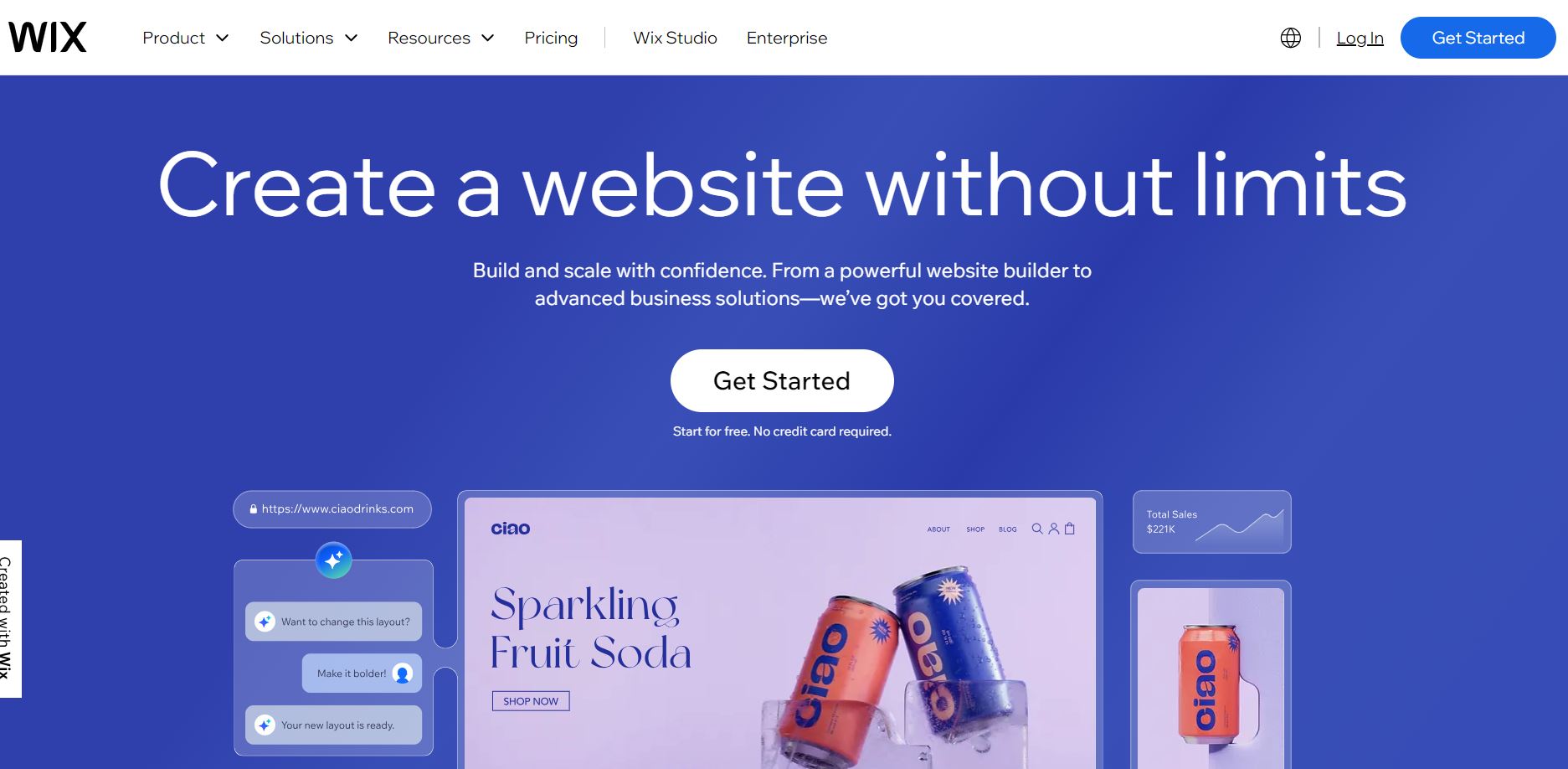Wix homepage