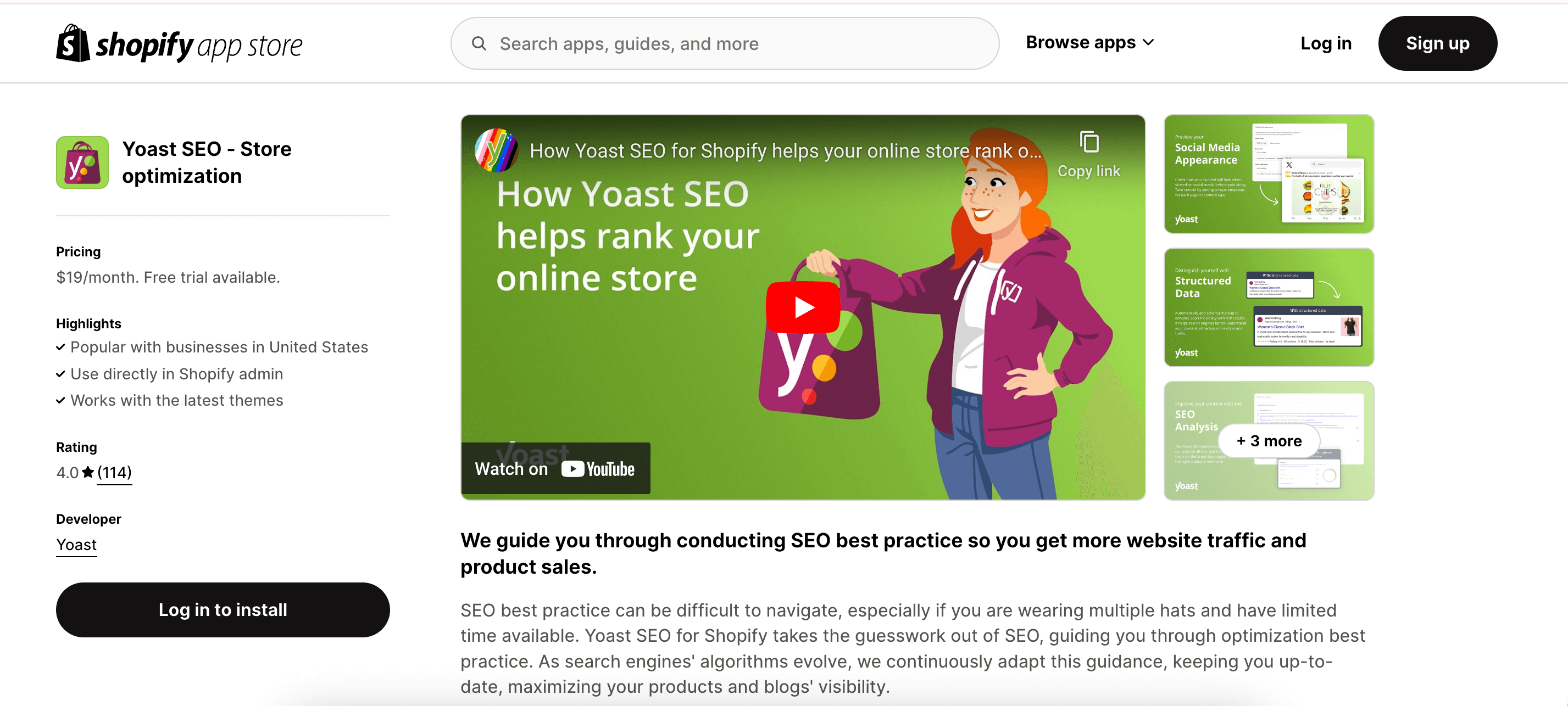 yoast seo on shopify app store