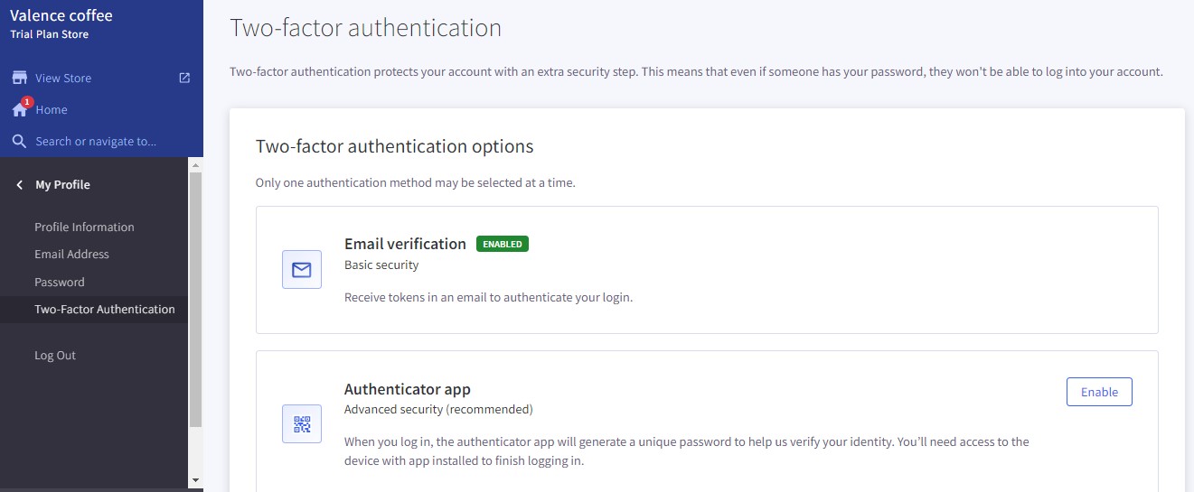 BigCommerce vs Magento (Adobe Commerce): bigcommerce two-factor authentication