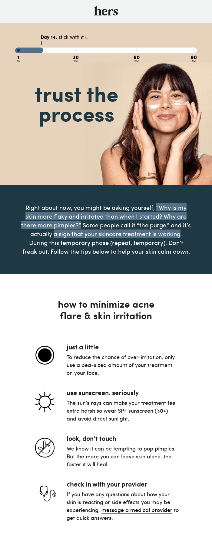 best body care email examples: hers