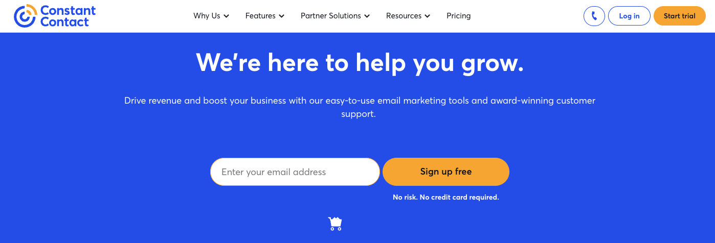 Constant Contact homepage