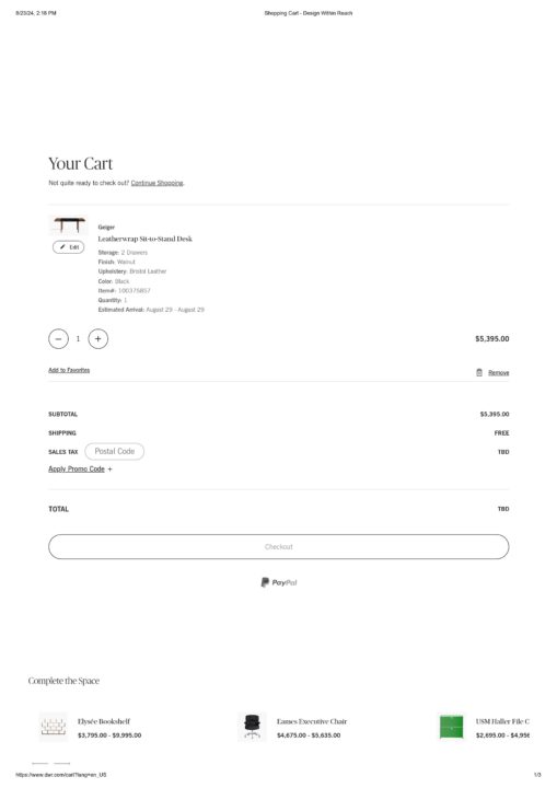 Design Within Reach — Add relevant product recommendations