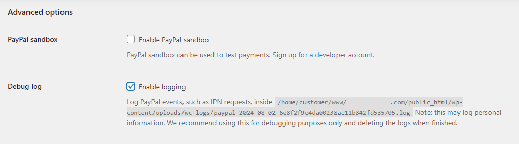 enable logging