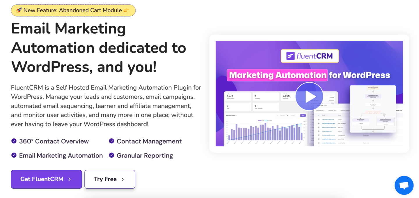 WordPress marketing automation plugin FluentCRM