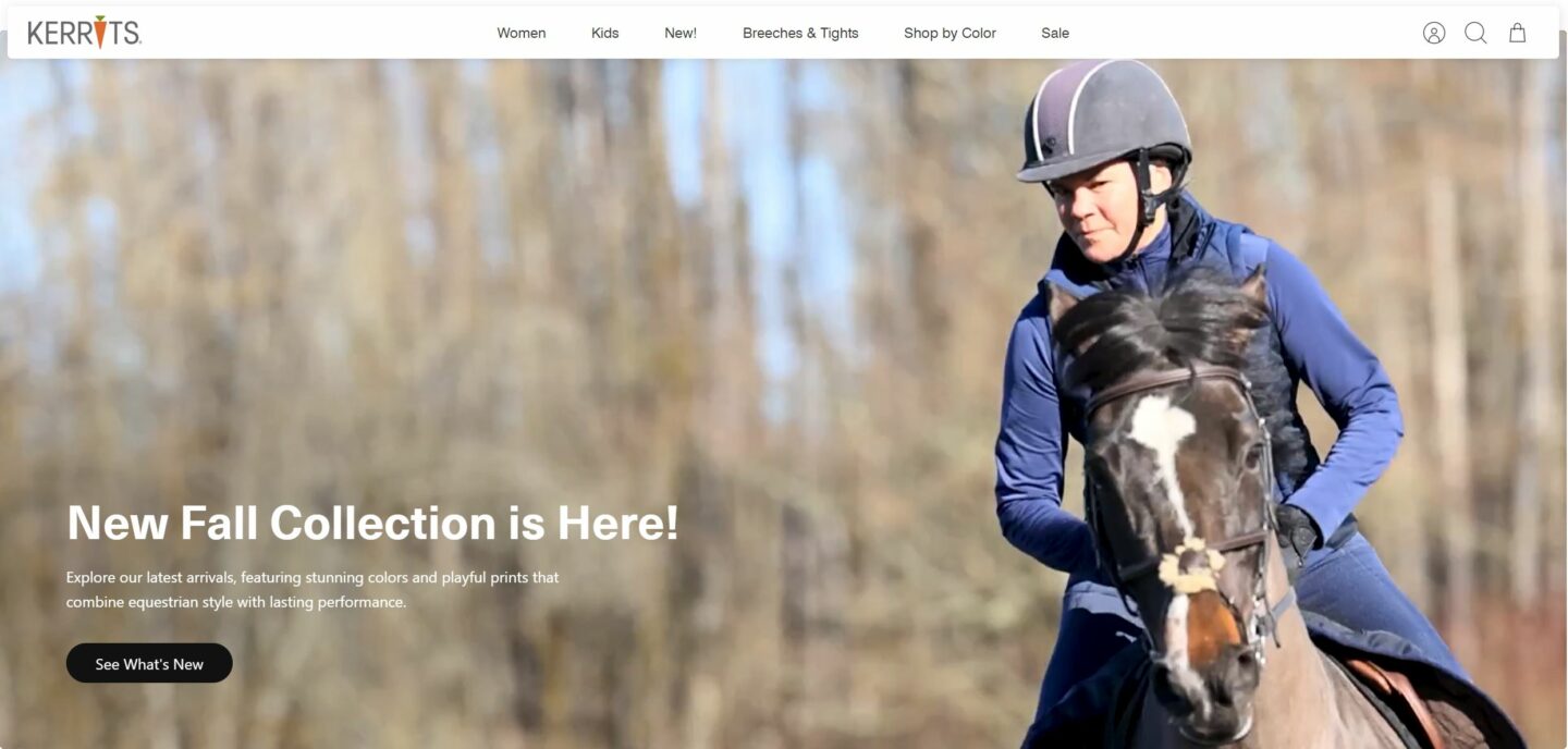 Shopify landing page example by Kerrits