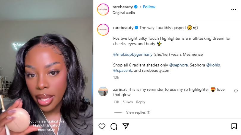 rarebeauty on instagram