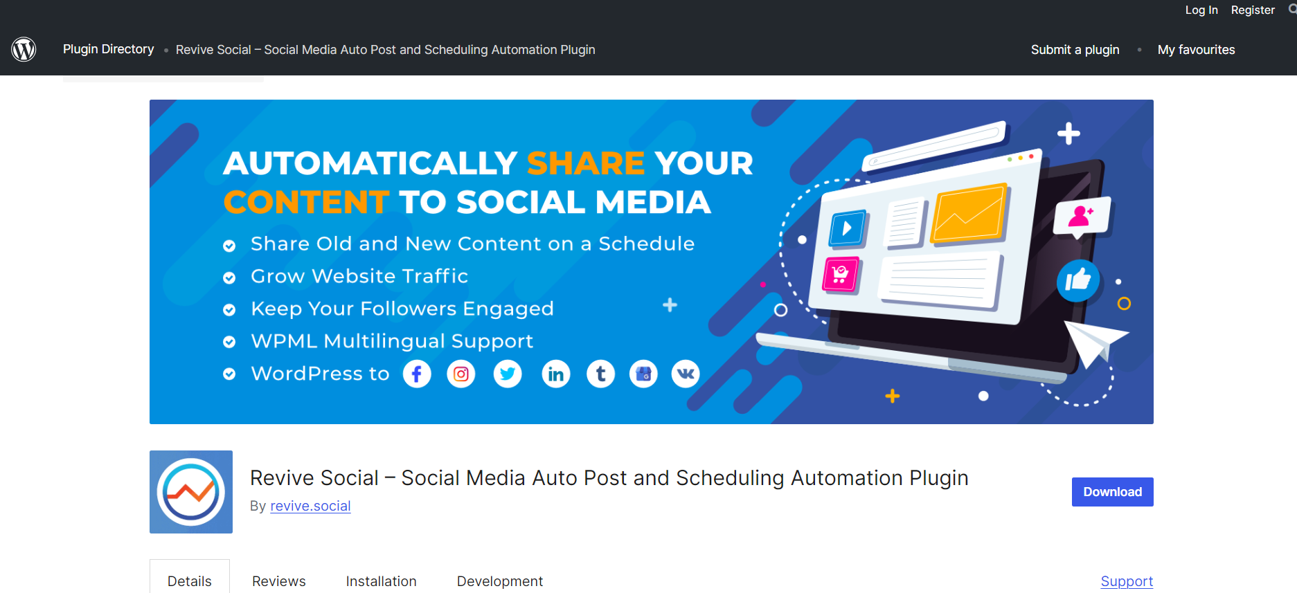 Revive Social on WordPress