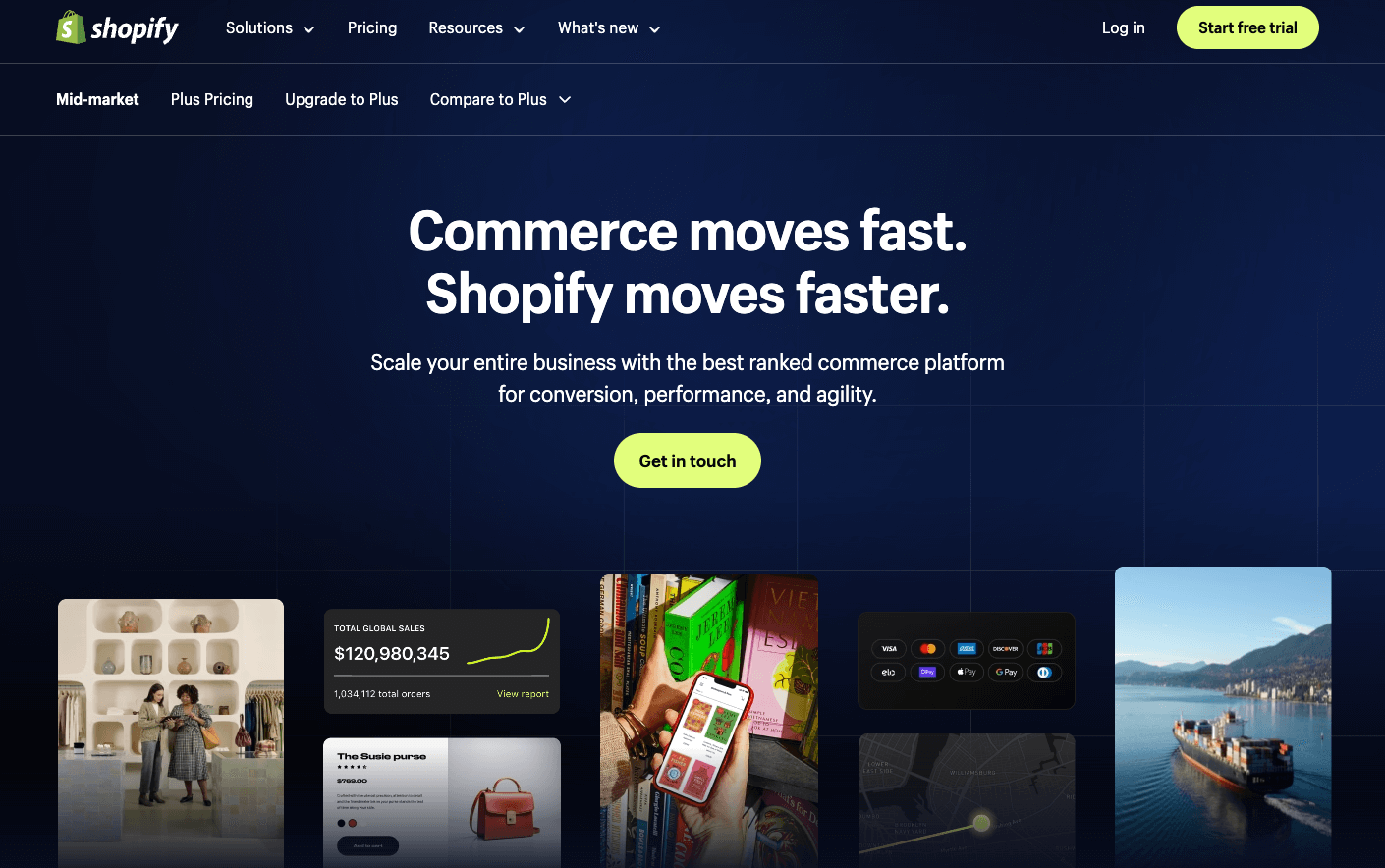 Shopify Plus homepage